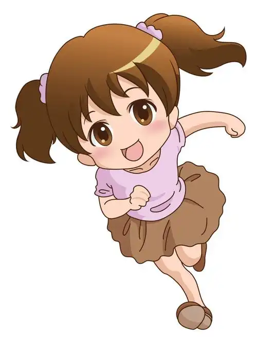 粉色长发的可爱女孩矢量插画