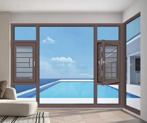 欧穗门窗120隐排断桥窗纱一体平开窗系列