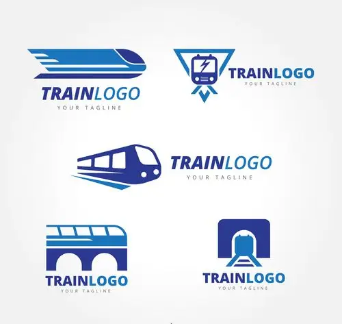 6款创意火车标志矢量素材