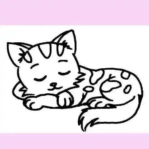 睡觉小猫简笔画小猫睡觉的画法