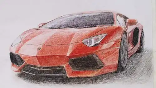 兰博基尼跑车手绘