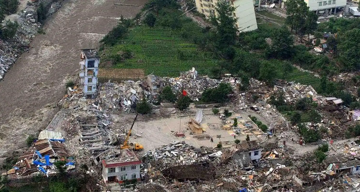 汶川地震十五周年#汶川县映秀镇地震后惨状.