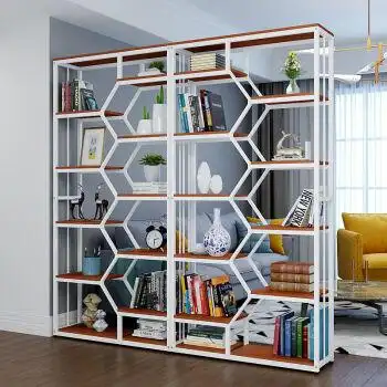 办公室隔断创艺架客厅多层书架展示架门厅玄关隔断铁艺屏风置物架白