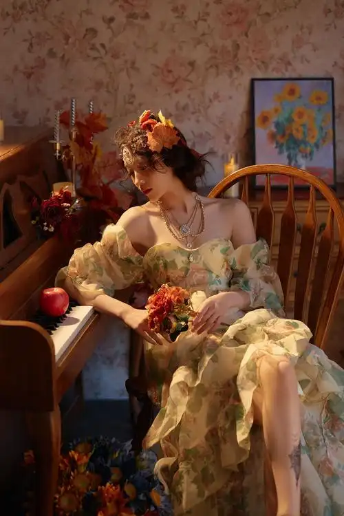 唯美氛围感法式少女光影写真