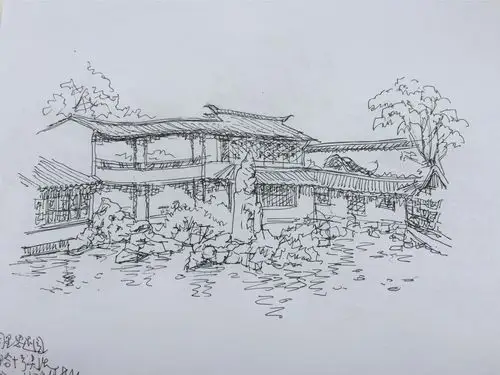 退思园建筑组合十分灵活,以石代山,处理得很精致.