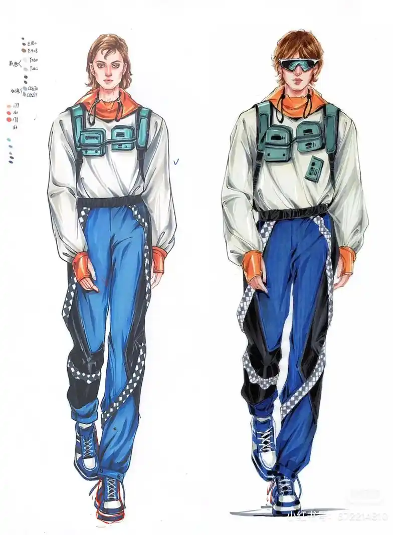 23北服考研学员服装效果图手绘作业