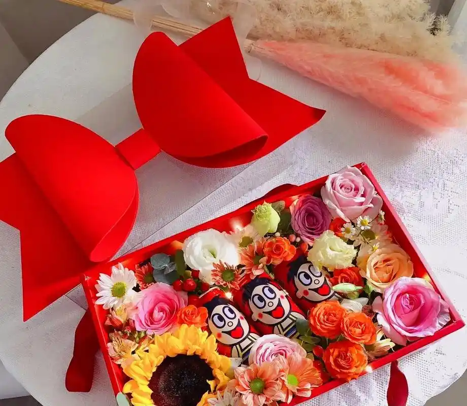 旺仔牛奶鲜花礼盒