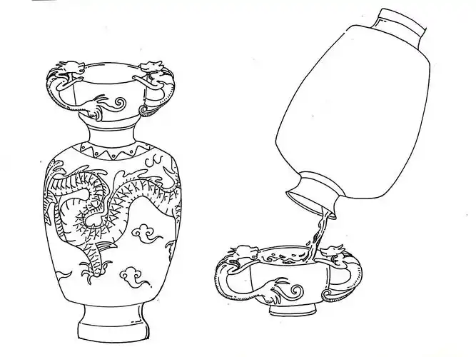 创意产品古风文创水瓶手绘