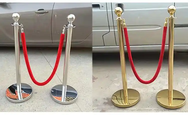 礼宾杆迎宾柱不锈钢隔离伸缩带圆头伸缩护栏银行一米线排队柱围栏