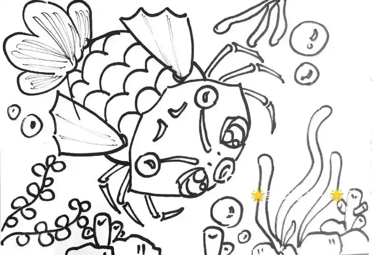 奇异的海怪儿童创意画