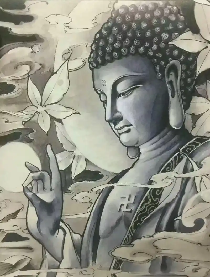 刺青 #传统纹身 #纹身手稿 #纹身 #手稿分享  佛祖纹 - 抖音