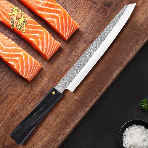 千寿刺身刀日式料理刀日本厨刀片鱼片刀切三文鱼刀aus8钢鱼生专用刀