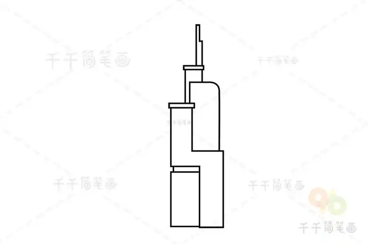 建筑创意画南京紫峰大厦