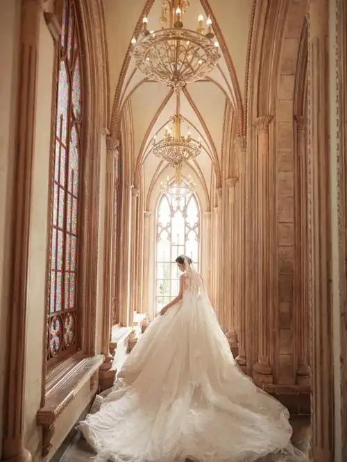 奢华复古色调婚纱照以欧式大气建筑为主