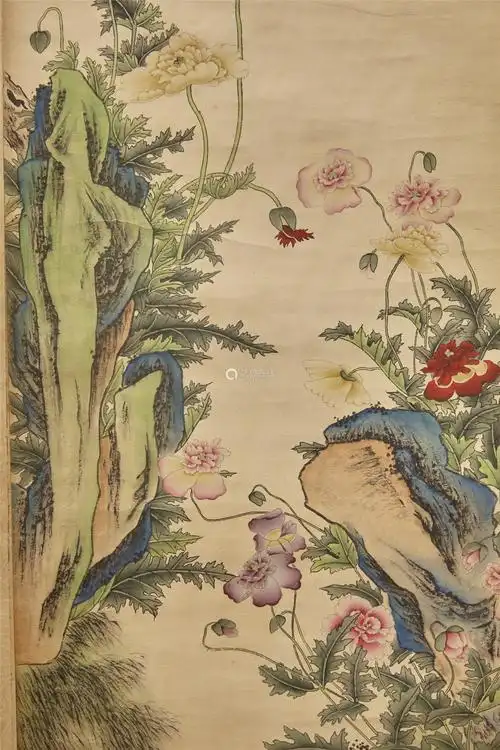 沈铨 清代 花鸟 纸本设色 立轴