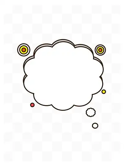 卡通可爱白云圆圈气泡框对话框边框矢量元素