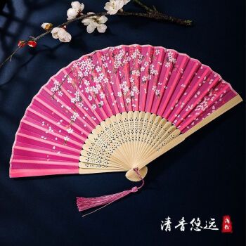 星映友成扇子折扇中国风女式学生古风流苏随身携带古装古代汉服小竹扇