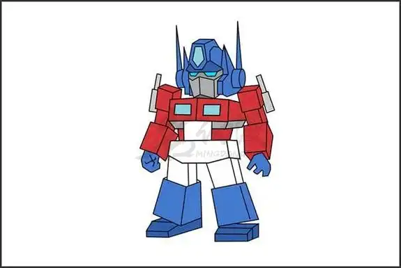 擎天柱绘画的图文教程