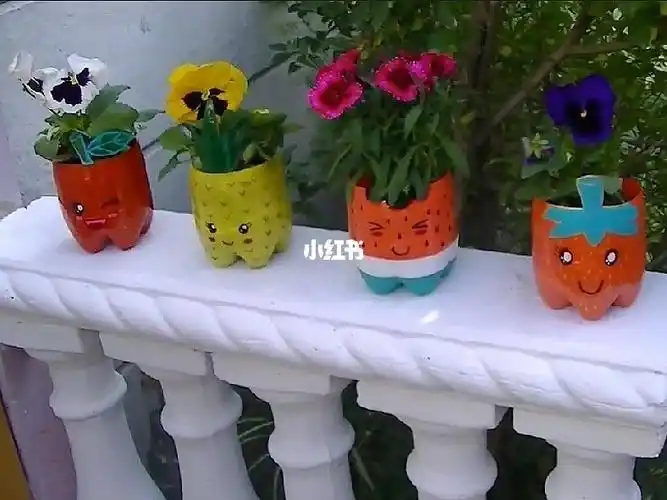 塑料瓶改造花盆diy西瓜花盆