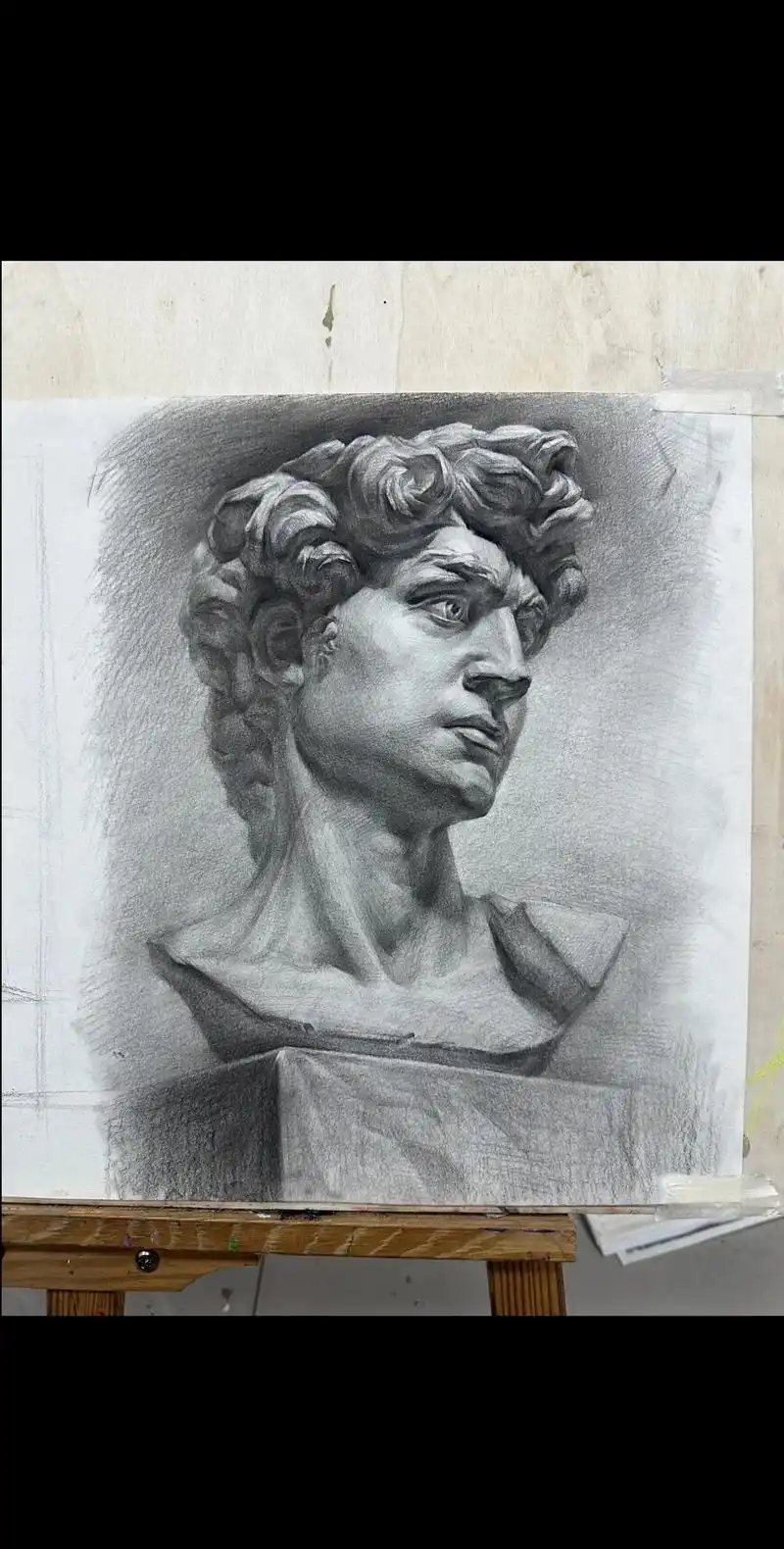 石膏头像大卫步骤图.跟隔壁小卫深情对视#素描 #美术生 ## - 抖音