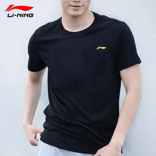 李宁短袖男t恤体恤速干半袖夏季白色大码宽松运动服跑步健身训练t