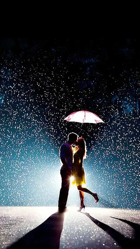 情侣星光亲吻背景