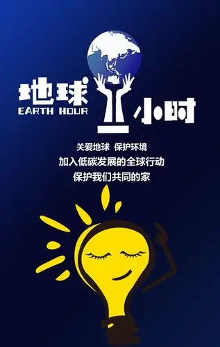 关注地球一小时环保宣传海报