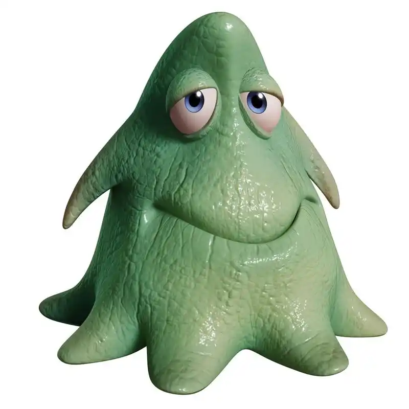 3d 卡通快乐章鱼怪物