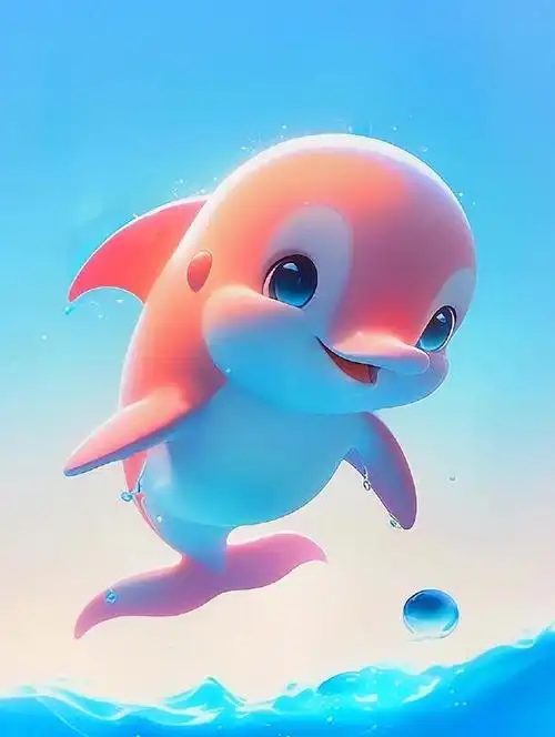 呆萌可爱小海豚