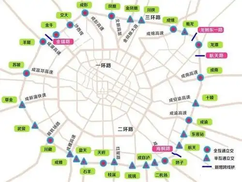 成都市的路网是明显的同心圆结构:本以为不理想,但堵车却不严重