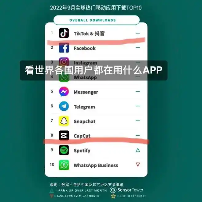 看世界各国用户都在用什么app(09)sensortower - 抖音