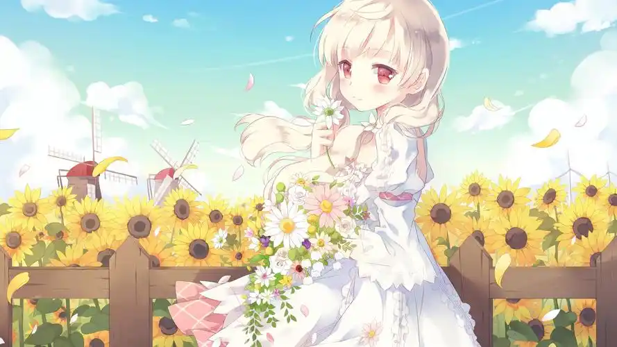 动漫少女acg向日葵美好清新夏日壁纸壁纸