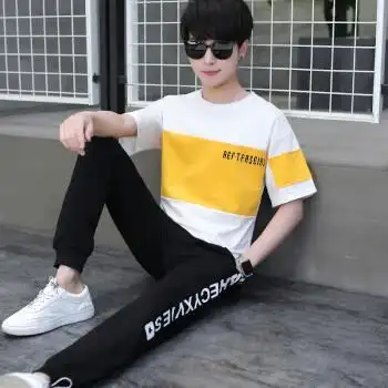 爵明威青少年初中生高中生男装衣服夏季帅气运动套装男1215岁学生短袖