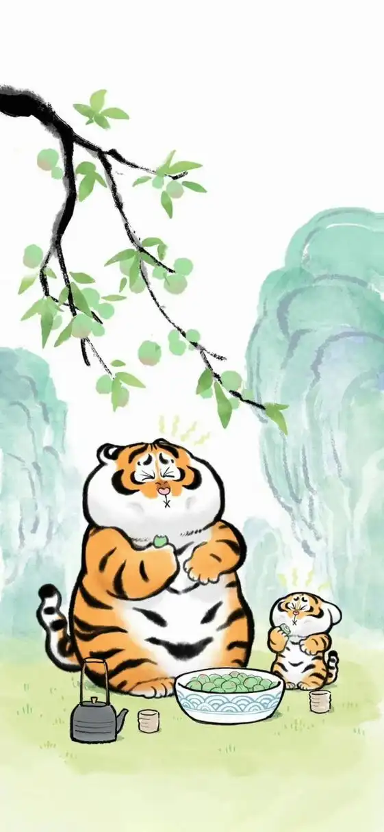 呆萌可爱老虎壁纸 #壁纸# #可爱