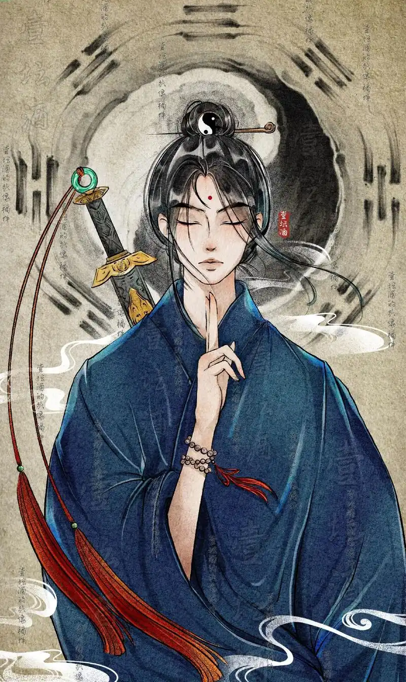 画了一个小道士!#画画 #古风 #道系青年  - 抖音