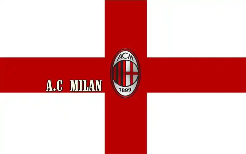 极简设计ac米兰足球俱乐部队徽高清特写桌面壁纸