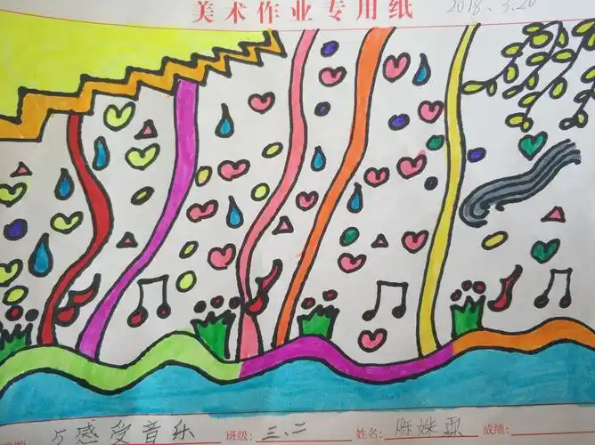 美术与音乐的完美融合——棋山中心小学三年级美术课《感受音乐》