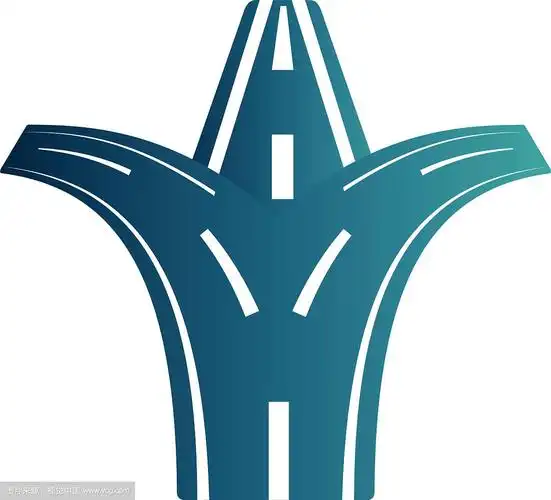 分叉路沥青渐变图标