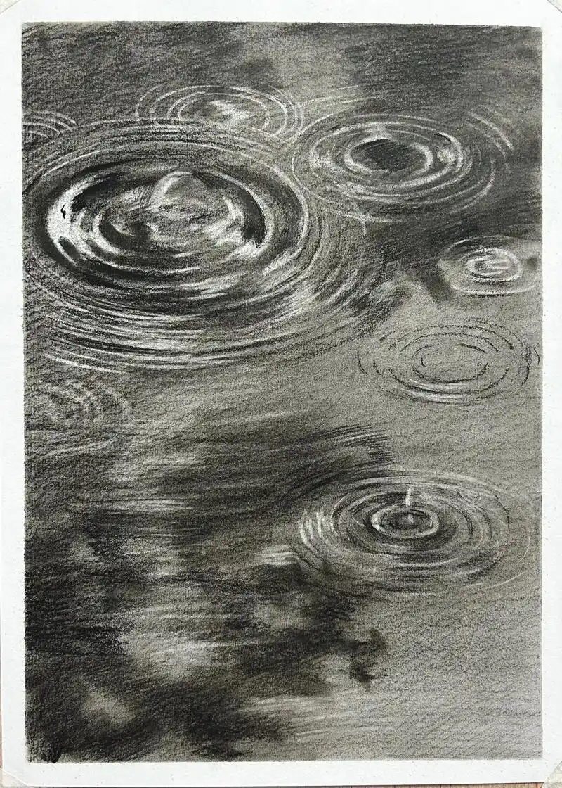 湖面涟漪  水面波纹.素描风景 绘画步骤 #素描风景 #零基 - 抖音