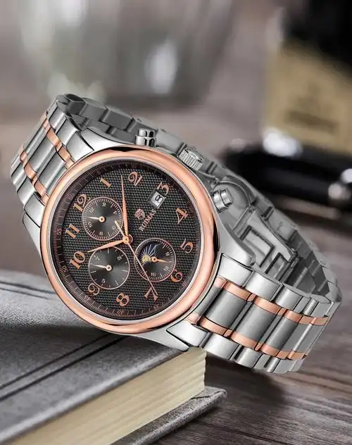 瑞马仕ruimas手表专场 ruimas 全自动蓝宝石三眼男士钢带机械表 附