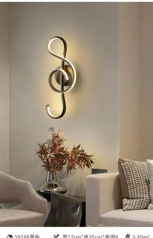 壁灯卧室现代简约床头灯北欧创意客厅背景墙壁灯走廊轻奢led灯具