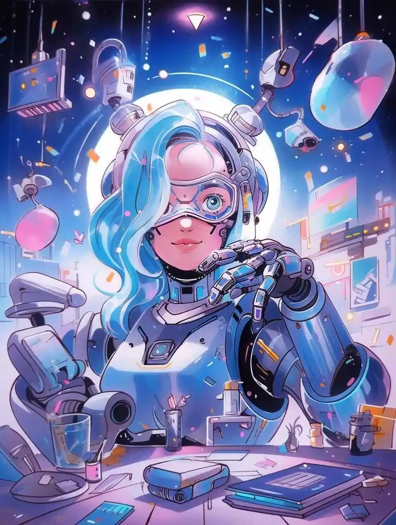 a001视传科技类装饰画人工智能机器人手绘快 #我的考研# #23考研