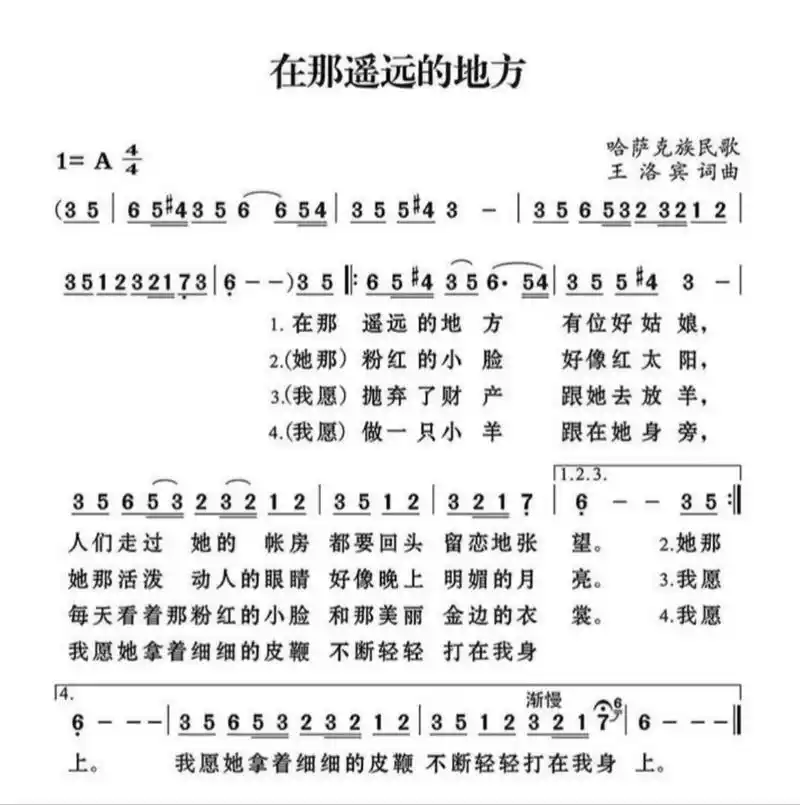 《在那遥远的地方》简谱