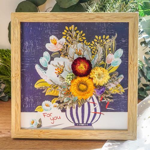 diy干花相框立体相框贴画永生花材料手工活动套创意沙龙装饰桌