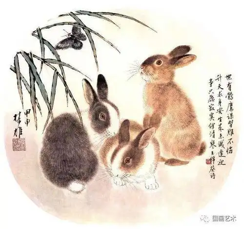 素材来源:安徽美术出版社《当代中国画名家画兔 方楚雄》方楚雄 以