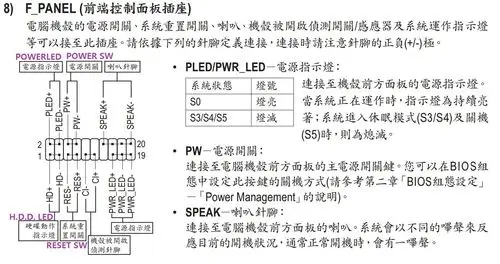 技嘉b85主板接线图