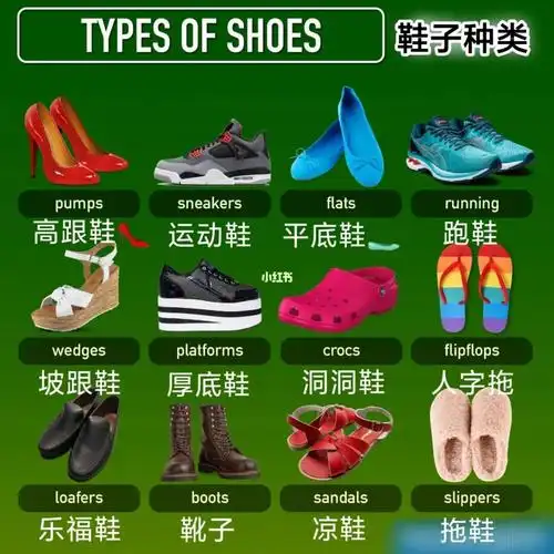 各种类型的鞋子