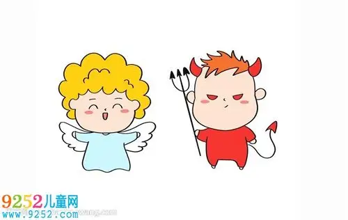 天使与恶魔怎么画天使与恶魔简笔画教程