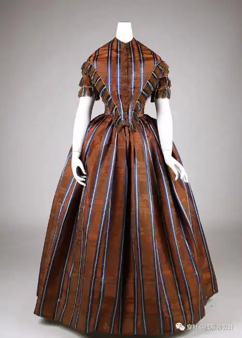 西洋服装19世纪时期美国服饰纯实物图片