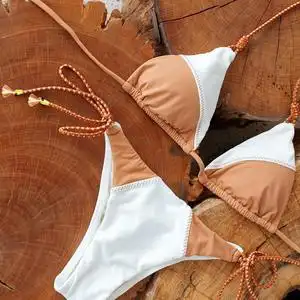 2021维密新款比基尼性感小胸显瘦三点式半臀泳衣女bikini欧美外贸